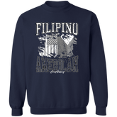 Filipino American Flags Distressed Unisex Crewneck Pullover Sweatshirt